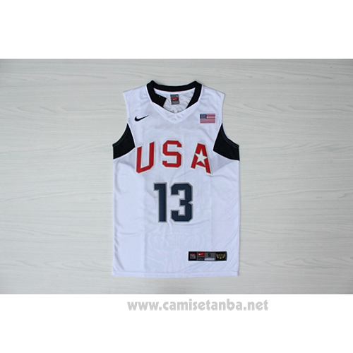 Camiseta USA 2008 Paul #13 Blanco